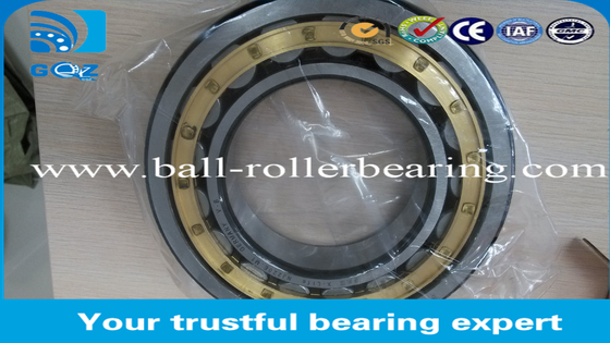 NJ220- E-M1 Roller Bearing Silinder Berbaris Tunggal Dengan Steel / Brass Cage