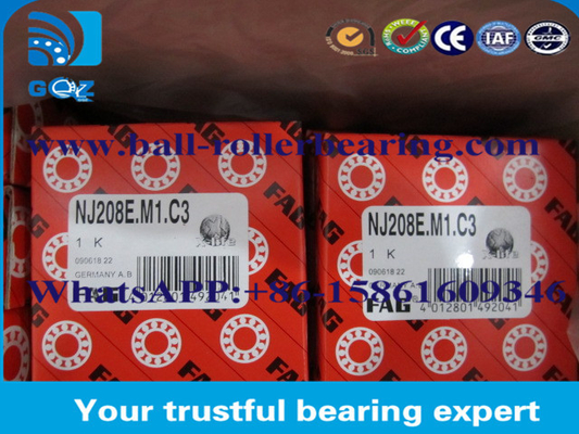 Bantalan rol silinder presisi tinggi dengan baja krom / baja karbon NJ207E.M1