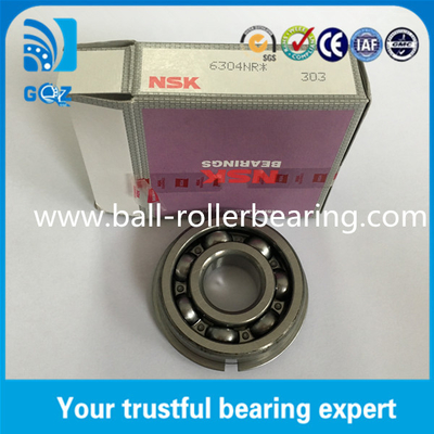 Lubrication Grease NSK 6304NR Deep Groove Ball Bearing dengan Snap Ring Open type Diameter dalam 20mm