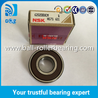 Karet Seal Chrome Steel Deep Groove Ball Bearing NSK 6202DDU 6202DDUCM