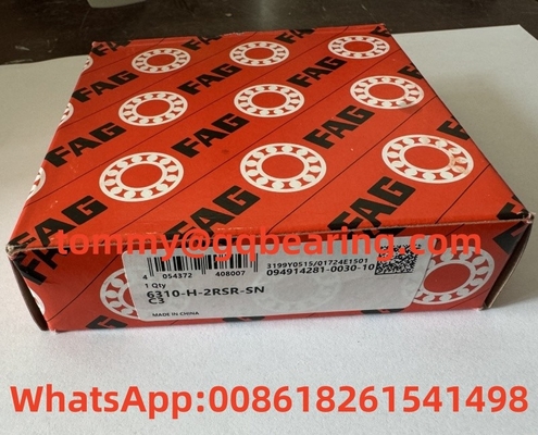 Lapisan baja Metal Cage FAG 6310-H-2RSR-SN-C3 Deep Groove Ball Bearing 50x110x27mm