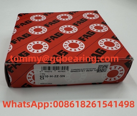 Lapisan baja Metal Cage FAG 6310-H-2Z-SN-C3 Deep Groove Ball Bearing 50x110x27mm