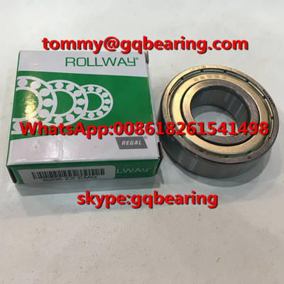 Gcr15 baja Bahan ROLLWAY 6205ZZ EMQ Metal Shielded Deep Groove Ball Bearing