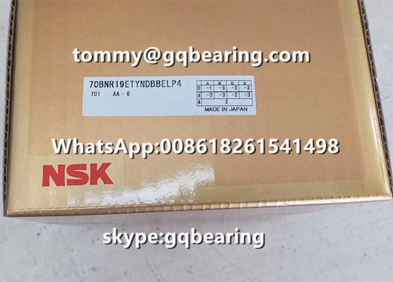 SUJ2 Bahan baja NSK 70BNR19ETYNDBBELP4 Bantalan bola kontak sudut presisi kecepatan tinggi