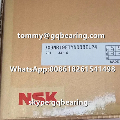 SUJ2 Bahan baja NSK 70BNR19ETYNDBBELP4 Bantalan bola kontak sudut presisi kecepatan tinggi