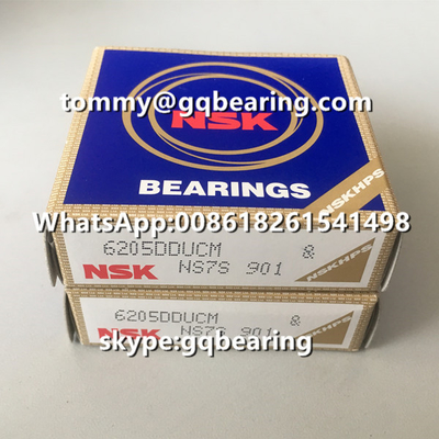 Jepang dibuat Gcr15 baja Bahan NSK 6205DDU 6205DDUCM Karet disegel Deep Groove Ball Bearing