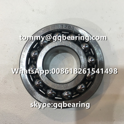 Bahan Baja Chrome 1203 Steel Cage Double Row Self-Aligning Ball Bearing 17x40x12mm