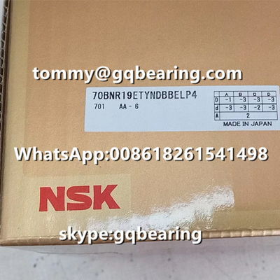 Gcr15 Baja Material Bola 18 derajat Contact Angle NSK 70BNR19ETYNDULP4 dorongan sudut kontak bola bantalan