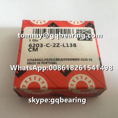 Portugal Original FAG 6203-C-2Z-L138 CM Deep Groove Ball Bearing 6203-C-2Z Bearing