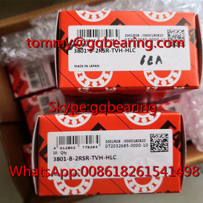 Asal Jepang FAG 3801-B-2RSR-TVH-HLC Nylon Cage Double Row Angular Contact Ball Bearing