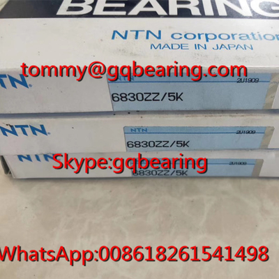 Bahan baja Gcr15 NTN 6830ZZ Bantalan dinding tipis 6830ZZ/5K Bantalan bola alur dalam