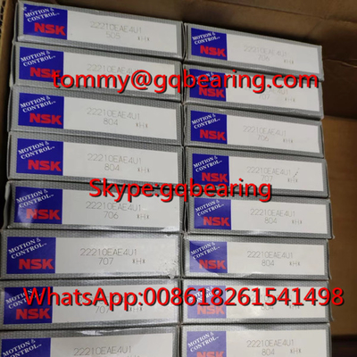 Gcr15 Bahan baja NSK 22210EAE4U1 Bantalan rol bola 50 * 90 * 23 mm