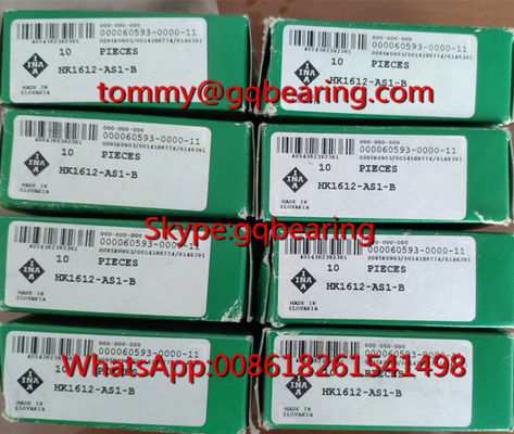 INA HK1612-AS1-B Bantalan rol jarum cangkir yang ditarik dengan ujung terbuka