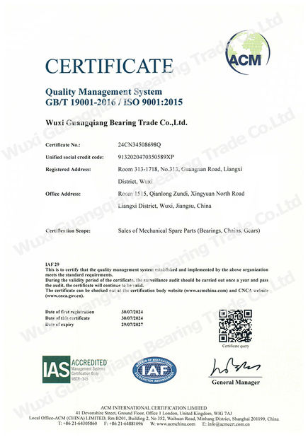 Cina Wuxi Guangqiang Bearing Trade Co.,Ltd Sertifikasi